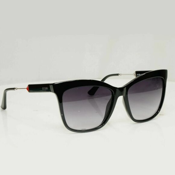 GUESS Womens Sunglasses Square Glossy Black Gradient Smoke - Picture 4 of 6